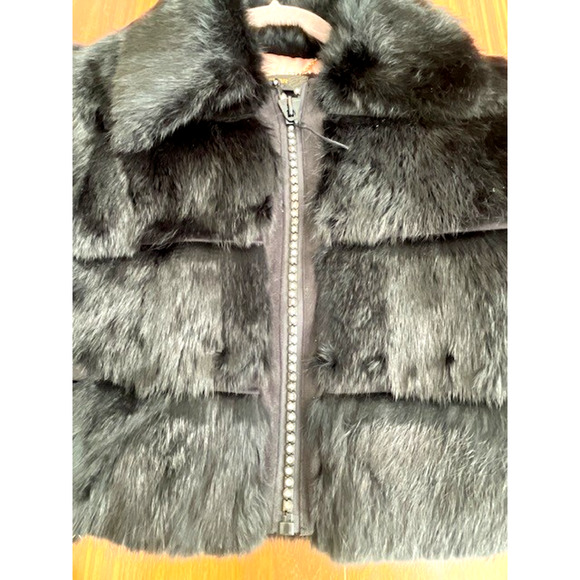 RARE Vintage Y2K Rocawear Rabbit Fur Jacket Coat Authentic Small Rhinestone Zip - Picture 2 of 16